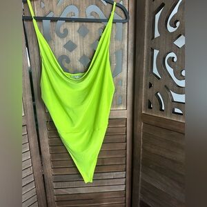 Haute Monde Neon Green Bodysuit- Size L